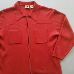 Crimson knit sweater jacket